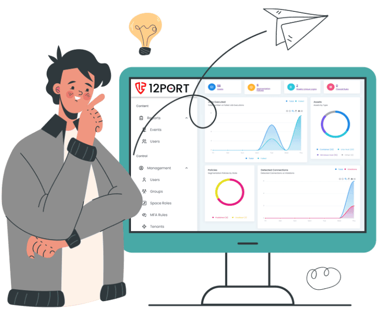 MSP technician using 12Port Privileged Access Management software